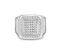 GWSGSFAS Bague tendance hip-hop pour homme en acier titane pleine de diamant bague de style neutre bijoux bague, 12, Métal, Zircone cubique