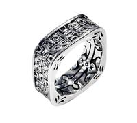 GWSGSFAS Bague tendance rétro carrée pour homme, 9, Métal, Zircone cubique