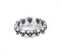 GWSGSFAS Bagues Ajustables en Argent Sterling 925 pour Femmes, Motif tête de Mort, Bijoux de Luxe, Accessoires esthétiques Vintage, Argent redimensionnable.
