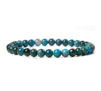 GWSGSFAS Bracelet de perles en pierre naturelle de 6 mm pour homme et femme - Apatite bleue lapis lazuli agate turquoise - Bijoux cadeau, 21CM