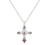 GWSGSFAS Collier avec croix douce et cool pour femme - Collier gothique lourd clouté de diamants - Chaîne clavicule, Métal, Zircone cubique