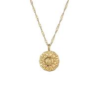 GWSGSFAS Collier avec pendentif soleil en trois dimensions gravé douze constellations, Métal, Zircone cubique
