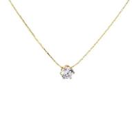 GWSGSFAS Collier fin en acier inoxydable 316L avec zircon pour femme - Bijoux de fête - Or rose