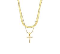GWSGSFAS Double chaîne pendentif perle Hip Hop clavicule chaîne 26 lettres anglaises bijoux pendentif bijoux, Métal, Zircone cubique