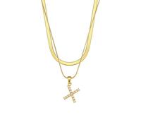 GWSGSFAS Double chaîne pendentif perle Hip Hop clavicule chaîne 26 lettres anglaises bijoux pendentif bijoux, Métal, Zircone cubique