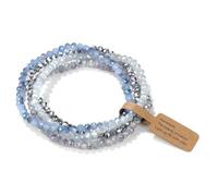 GWSGSFAS Lot de 4 bracelets élastiques en perles de cristal brillantes de style bohème coloré à facettes pour femme, 19cm