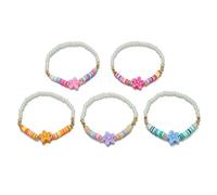 GWSGSFAS Lot de 5 bracelets faits à la main à breloques en forme de fleur blanche pour filles, fête d'amitié, cadeau d'anniversaire