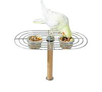 Gwtdtoad Bol Oiseaux Cage, Perchoir d'alimentation pour Perroquets, Bols Transparents Suspendus pour Oiseaux Perchoir de Jeu pour Perruches Calopsittes Gris d'Afrique Canaris Conures Aras Jardin