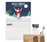 Gwtdtoad Calendrier Jésus Christ 2025 | Calendrier Mensuel 2025 | Planificateur Catholique Religieux Motivational Jésus Christ pour Étudiants Enseignants Bureau Amis École Mur Intérieur Maison Noël |