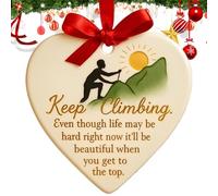 Gwtdtoad Pendentif en forme de cœur pour sapin de Noël, pendentif en céramique, amitié Saint-Valentin décorations d'arbre | pour les âmes sœurs meilleurs amis femmes enseignants famille bureau lieu de