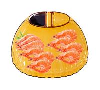 Gwtdtoad Plateau De Service Pour Dumplings - Plat Divisé Réutilisable À 3 Compartiments - Plats À Sushi Avec Soucoupe À Sauce,Pour Pâtes, Fruits, Snacks, Légumes, Apéritifs De Fête, Salade Et