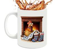 Gwtdtoad Tasses de Noël - Tasse À Boisson Avec Design Cartoon Pour Lait Bière Et Boissons,Tasse en Céramique Poulet | Pour Femmes Hommes Enfant Ami Maman Dame Cuisine Fête De Vacances Ferme Bar