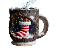 Gwtdtoad Tasses De Noël - Tasses À Boire De Fêtes Texture Écorce Craquelée,Mug À Jus Design Bonhomme De Neige,Pour Voyage Maison Pièces Maîtresses De Table Fête De Pendaison