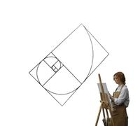 Gwtdtoad Visualiseur de composition, étriers Golden Ratio pour la peinture | Recherche de composition du nombre d'or | Règle acrylique, outil de composition du triangle d'or pour artiste designer