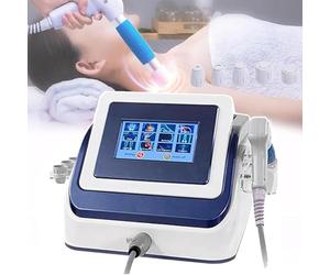 GWWBD Appareil de thérapie pour Le Traitement et Le soulagement de la Douleur Musculaire -Machine de thérapie par Ondes de Choc Ed,avec 5 têtes de Massage pour soulager Les blessure+(Color:Bleu)