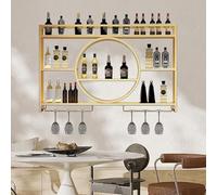 Bar，rangement Mural Cuisine Suspendu Ustensile De Cuisine Etagere Bar Murale Meuble De Bar Avec Rangement Pour Cuisine Bar Salle À(Size:100 * 15 * 80cm,Color:Or)