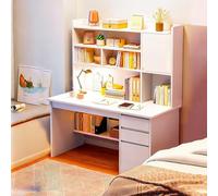 GWWBD Bureau avec Rangement, Bureau Chambre, Bureau Travail, Bureau Home Studio, Bureau d’Ordinateur, Bureau Adolescent avec étagère, Table d’étude Moderne