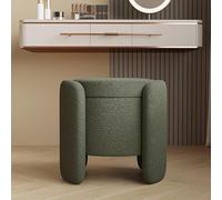 GWWBD Pouf moderne rembourré, tabouret de maquillage en tissu peluche avec couvercle de rangement, repose-pieds pour salon, chambre (couleur : vert)