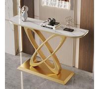 GWWBD Table console moderne avec base en métal, table de canapé d'entrée, 80 x 30 x 80 cm (couleur : or 2)