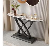 GWWBD Table console moderne avec base en métal, table de canapé d'entrée, table de couloir pour salon, entrée, couloir, entrée, 80 x 30 x 80 cm (couleur : noir 1)
