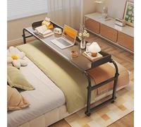 GWWBD Table De Lit à Roulette,Bureau A Roulette Bed Desk Table Roulante pour Lit Table pour Ordinateur Portable Table Lit pour Ordinateur Portable(Color:Noir+)