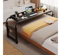 GWWBD Table de lit médicalisée à roulettes, bureau réglable d'ordinateur - Noir+