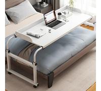 GWWBD Table De Lit sur roulettes,Table De Lit à roulettes Table De Lit Roulette Table De Lit à roulettes Bedtable Table Lit Roulette Bureau De Lit(Color:Blanc+)