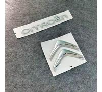 GWWXM Emblèmes Logo Voiture pour Citroen C4 Cactus,Avant Capot Autocollant Stickers Insigne Badge Decal Voiture 3D Métal Tuning Rechange Accessoires,Silver-Logo+Letters