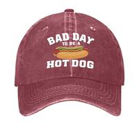Gwy273 Casquette de baseball « Bad Day to be a Hotdog » pour femme, bordeaux, Taille unique