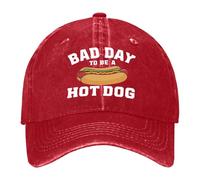 Gwy273 Casquette de baseball « Bad Day to be a Hotdog » pour femme, Rouge, Taille unique