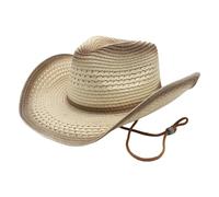Gwy278 Chapeau de cowboy en paille pour homme et femme Marron, beige, M