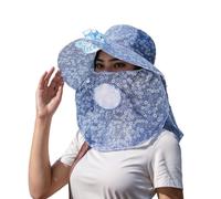 Gwy368 Lot de 3 chapeaux de soleil à large bord floral pour femme pour l'été, la plage, la pêche, la randonnée, les activités de plein air, Bu2., Taille unique