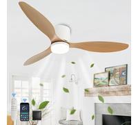 GWYAJTU 100cm Grand Ventilateur Plafond Avec Lumiere Et Télécommande Lustre Ventilateur De Plafond DC Réversible LED Silencieux Plafonnier Ventilateur Trois Couleurs Pour Salon Chambre-C||52in