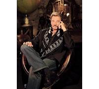 GwyaKawaru Peinture Diamant Johnny Hallyday Rond français Chanteur Diamant mosaïque Autocollant décor mural