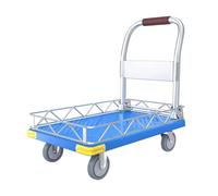 GWZHQIF Chariot à roulettes Pliable,Brouette à Barrière, Facile à Transporter,Brouette à Plateau Adaptée aux Jardins Entrepôts Et Garages(Size:73x49cm,Color:Bleu)