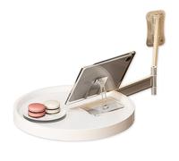 GWZHQIF Étagère Murale Circulaire Pliable,Support Mural Pivotant à 720°, pour Table à Thé pour Ranger De Petits Objets à Côté Lit Canapé Ou Coiffeuse(Color:Blanc)