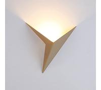 Gx Applique Murale Interieur LED 3W, Créatif Triangle Forme Doré Lampe Murale 3000K Blanc Chaud Moderne Métal Luminaire Mural Pour Chambre Salon Escalier Couloir