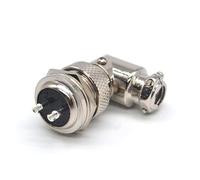 GX20 Connecteur aéronautique 2 broches, GX20 Adaptateur circulaire à angle droit mâle femelle GX20 Fiche coudée en métal femelle mâle Connecteur de montage sur panneau pour connexion d'alimentation