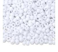 Gxadwzy Lot de 500 perles pony Beads 6 x 9 mm blanches avec grand trou pour bijoux, bracelets, chaînes, porte-clés, bricolage