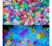 Gxadwzy Lot de 500 perles Pony Beads 6 x 9 mm - Perles lumineuses pour bricolage - Perles colorées à enfiler - Perles à enfiler pour bracelets - 9 couleurs