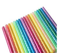Gxadwzy Lot de 80 bâtons de colle chaude à paillettes 7 x 100 mm Multicolore Pour pistolet à colle chaude 7 mm 16 couleurs