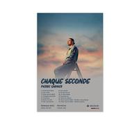 GXAFHJ Pierre Garnier Poster artistique de l'album de musique Chaque Seconde - Liste des pistes élégantes pour les fans de chanteurs - 1 toile - Décoration pour chambre à coucher, bureau - 20 x 30 cm