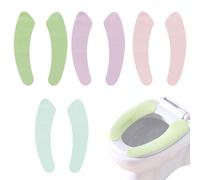 GXAHSOL 4 Pièces Housse de Siège de Toilette, Almohadillas Autoadhesivas Lavables Para el Asiento Del Inodoro, Fáciles de Transportar Recortables Couvre Siège de Toilette, 4 Couleurs