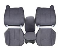 GXARTS Housse de siège avant gris foncé côté conducteur et passager bas et haut en tissu pour siège arrière et saut central de rechange pour Chevrolet Silverado GMC Sierra 2003 2004 2005 2006 2007