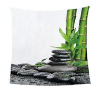 GXBDYD Couverture Plaid Canape 150X200cm Pierre Zen Bambou Imprimée Motif, Couverture en Flanelle Épaisse Douce Et Confortable, Couverture Lit 2 Personnes Chaude pour Adulte Et Enfant