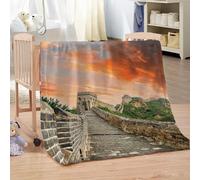 GXBDYD Couverture Polaire en Microfibre Conception Classique De La Grande Muraille 3D Imprimée Douce Fluffy Flanelle Couverture De Lit Plaid Canapé Convient Adultes Et Enfants Rester Chaud en Hiver 1