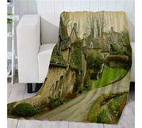 GXBDYD Couverture Polaire en Microfibre Magnifique Village Aux Paysages Magnifiques 3D Imprimée Douce Fluffy Flanelle Couverture De Lit Plaid Canapé Convient Adultes Et Enfants Rester Chaud en Hiver
