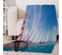 GXBDYD Couverture Polaire en Microfibre Pont Architectural À La Mode 3D Imprimée Douce Fluffy Flanelle Couverture De Lit Plaid Canapé Convient Adultes Et Enfants Rester Chaud en Hiver 150X200cm