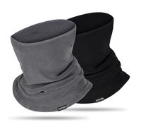 GXCROR Écharpe tubulaire coupe-vent multifonction pour homme et femme - Garde au chaud - Pour le ski, la moto, le vélo, le jogging, la course, les sports de plein air, Noir + gris., taille unique