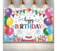Gxdamxz Banderole Joyeux Anniversaire Décoration, Happy Birthday Toile de Fond pour Célébration, 150x100cm - Couleur